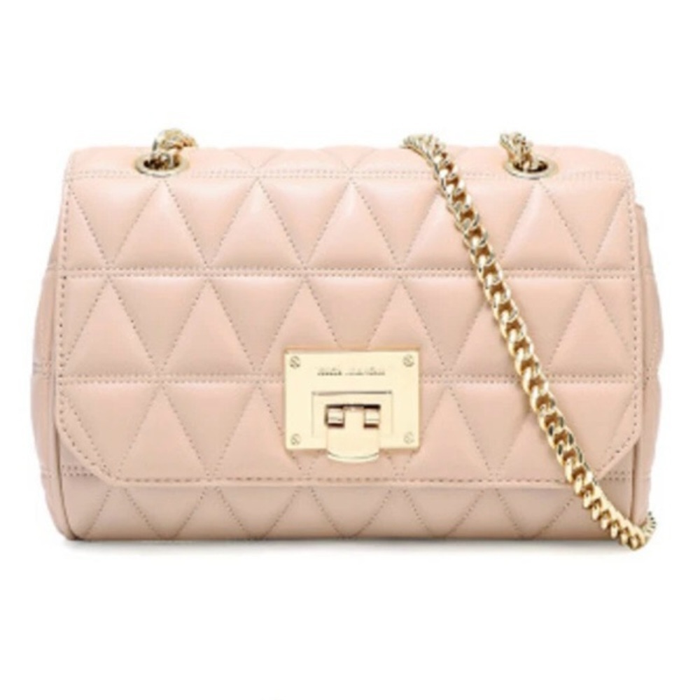 🔥 Michael Kors Leather MD Shoulder Flap Oyster Color